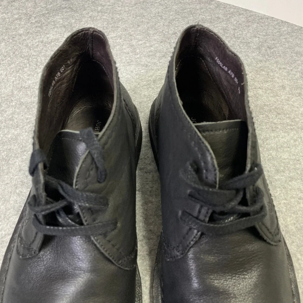 John Varvatos USA Mens 9M Black Leather Chukka Desert Boots F505L4B